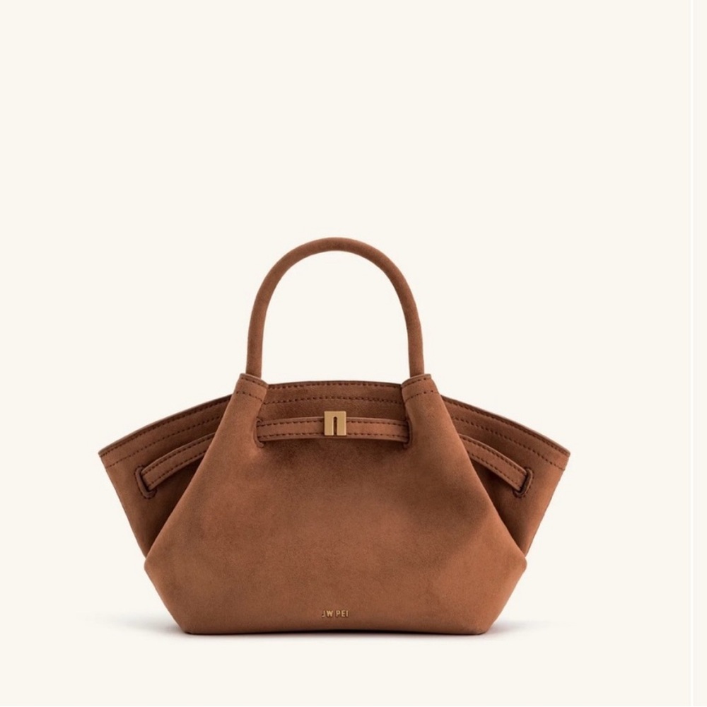 HANA MINI FAUX SUEDE TOTE BAG - BROWN